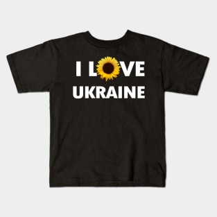 I Love Ukraine Sunflower Kids T-Shirt